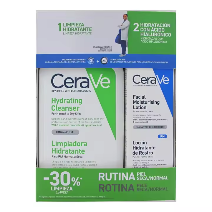 Pack Cerave Limpiador hidratante  + Crema facial PM - 1