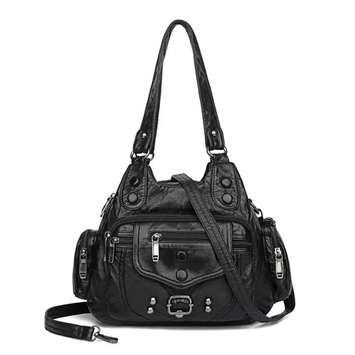 Nueva Moda Bolso De Hombre Para Mujer De Cuero Suave De Alta Calidad Brand Famous Diseñador Bolso De Mano De Lujo Bolsos De Hombre Casual With De Rivet Decoración - 1