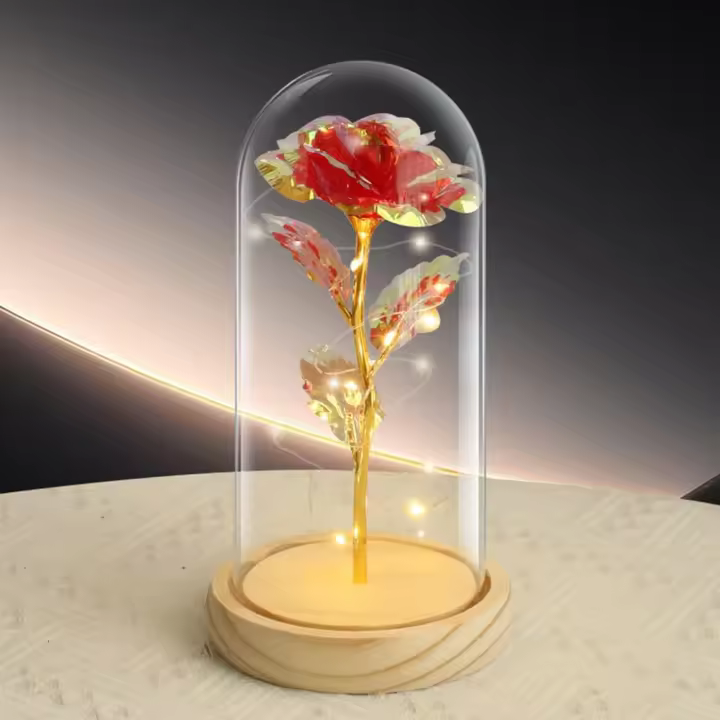 Rose Flower Gifts for Women, Forever Preserved Flowers Light Up Rose Flowers in Glass Dome, Colorful Eternal Artificial Flower Rose Mom Gifts for Her, Wife, Thanksgiving, Anniversary - 1