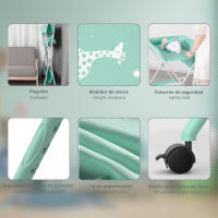 LUTODY - Cambiador de bebé con ruedas, altura ajustable, sistema de freno y cesta de almacenamiento auxiliar - resistente, acolchado e impermeable - details 2