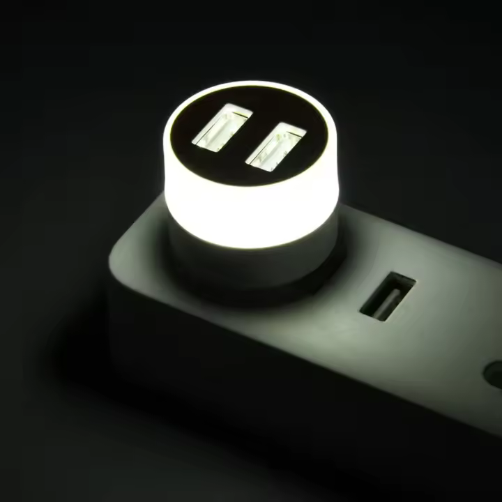 Lámpara De Lectura LED USB Protección Ocular Mini Luz Nocturna Dual USB Para Libros Computadora Móvil Luz De Noche - 1