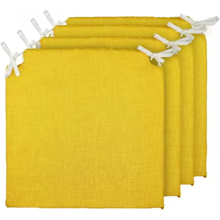 Reino Mansidi SL - Cojín de Silla 40x40x3cm Pack de 2/4/6 Unidades Amarilla - 1
