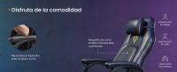 SONGMICS HOME Silla de Juegos, Silla Racing Ergonómica para Ordenador con Reposapiés, con Reposacabezas, Cuero Sintético, Altura Ajustable, Negro Tinta/Gris Paloma/Negro Tinta y Azul Cielo/Azul Lago y Blanco Crema - details 1