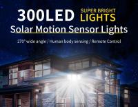 Luz Solar Exterior 300 LED Con Sensor De Movimiento Luz De Jardín Impermeable Ajustable Lámpara De Pared Para Patio - details 0