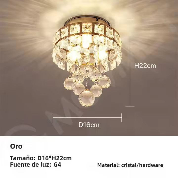 Lámpara De Techo LED Postmoderna Con Cristal Y Hierro Para Interior Habitación Dormitorio Sala De Estar Iluminación Diaria Montaje Fijado En La Superficie - 1
