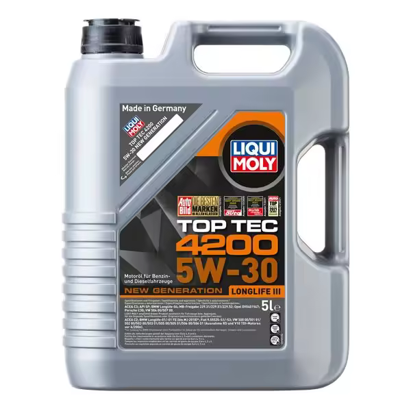 LIQUI MOLY Top Tec 4200 5W-30 New Generation | 1 L o 5L | Tecnología de síntesis Aceite de motor | 8972/8973 - 1