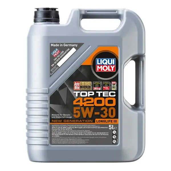 LIQUI MOLY Top Tec 4200 5W-30 New Generation | 1 L o 5L | Tecnología de síntesis Aceite de motor | 8972/8973 - 1