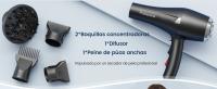 Faszin Secador Pelo Profesional Iónico 2400W, Sin Encrespamiento, Motor Profesional AC, Iónico, 2,5 Metros Cable, 2 Concentradores Y 1 Difusor, 3 Temperaturas Con 2 Velocidades Y Botón Aire Frio - details 2