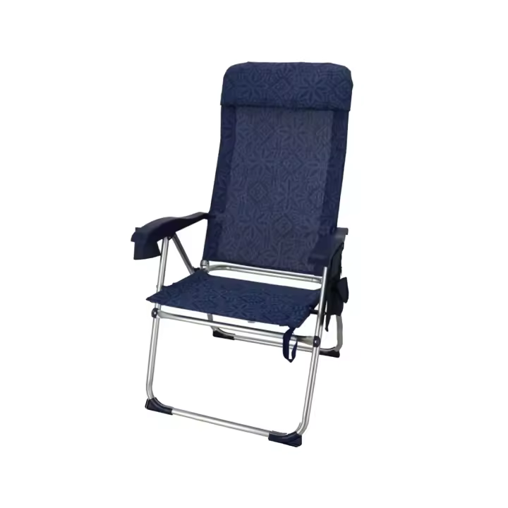 UD - Silla de Playa Plegable de Aluminio – Azul Oscuro, 113x60x59 cm | Ligera, Resistente y Portátil - 1