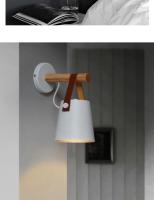 Lámpara De Pared LED Moderna En Madera Y Metal Para Dormitorio Y Sala De Estar E27 110-240V Negra Y Blanca Instalación En Pared - details 13