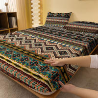 Sábana De Cama Bohemia Con Patrón Frosting 100% Poliéster Cobertura De Cama Para Dormitorio Sin Fundas De Almohada - details 2