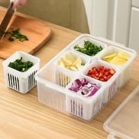 Caja De Almacenamiento Para Verduras Y Frutas Organizador De Cocina Plástico Frescorrefrigerador Para Cebolla Ajo Pimienta Y Alimentos - details 6