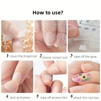 10 Hojas De Adhesivo Para Uñas Doble Cara Resistente Al Agua Y Ambiente Para Uñas Postizas Press on Tamaño 5.6cm/7.6cm - details 3