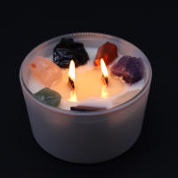 Viva Esencia – Vela aromática de cristal 7 Chakras con piedras naturales, cera de soja vegetal, 100 % artesanal, ideal para rituales de equilibrio energético, meditación y armonización espiritual del cuerpo y la mente – Ancient Wisdom - details 3