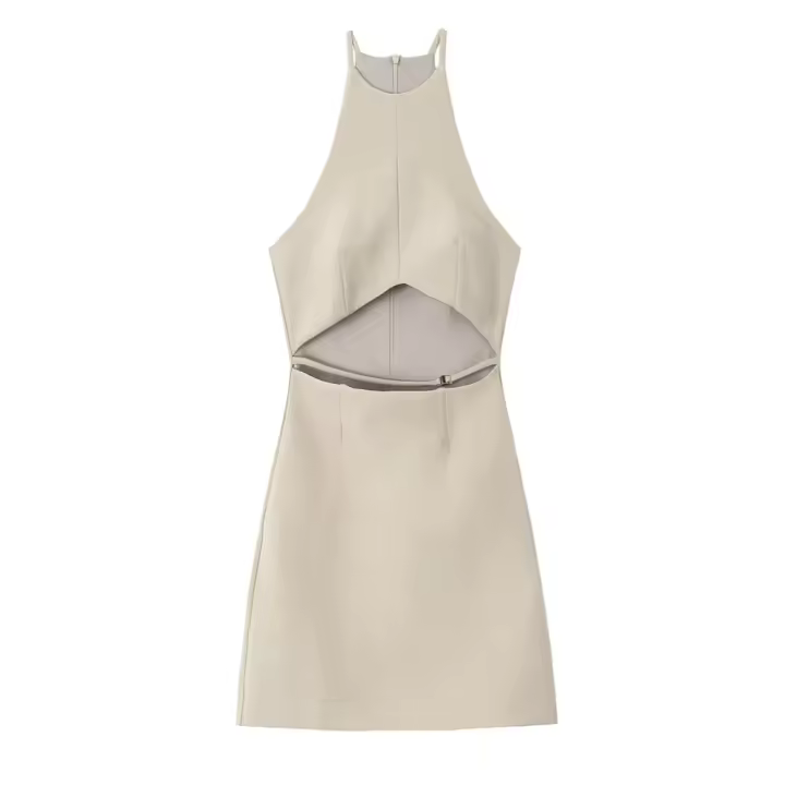 Vestido Corto De Verano Para Mujer Elegante Y Moderno Con Diseño Abierto Y Cintura Ajustada Vestido Sexy De Fiesta - 1