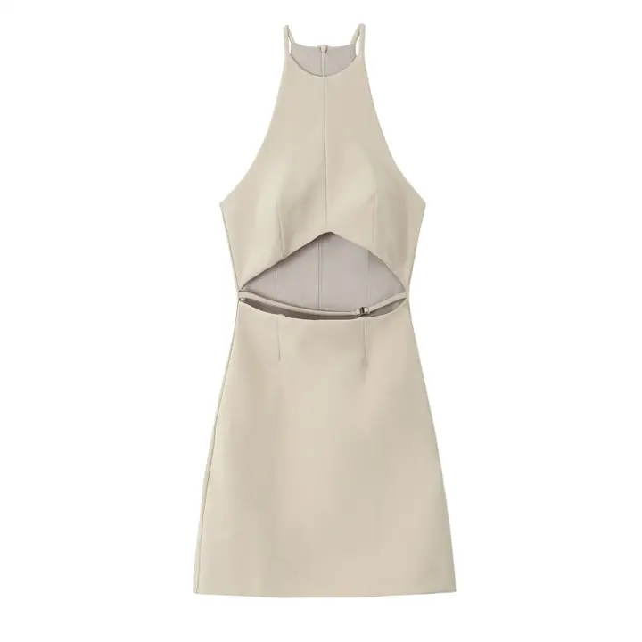 Vestido Corto De Verano Para Mujer Elegante Y Moderno Con Diseño Abierto Y Cintura Ajustada Vestido Sexy De Fiesta - 1