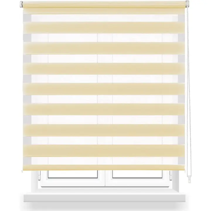 Estor Enrollable de Doble Capa Noche y Día, Tejido, Fácil de Instalar para Ventanas y Puertas, Proteccion Solar, Stores Noche y Día - 1