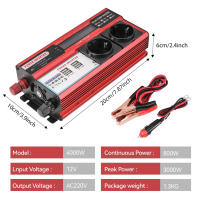 4000W 3000W Inversor de Corriente DC 12V a AC 220V 230V Transformador con 4 USB EU Toma de Carga con Pantalla LED para RV Teléfono Coche, - details 7