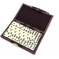EUROXANTY Dominó de 28 Piezas con Maletín de Polipiel | Juego de Dominó clásico fácil de Transportar | Set de Fichas de Dominó con Remaches de Latón | Dominó de Viaje con Estuche - details 1
