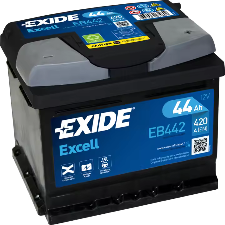 Batería de coche Exide EB442 Excell. 12V - 44Ah/420A (EN) Caja LB1 - 1