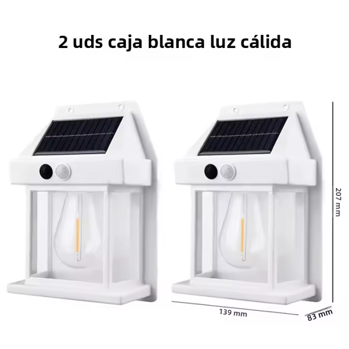 2 UNIDS Luz Solar Exterior Jardín Inducción Corporal Lámpara De Pared Para Casa Villa Balcón Decorativo IP65 Impermeable - 1