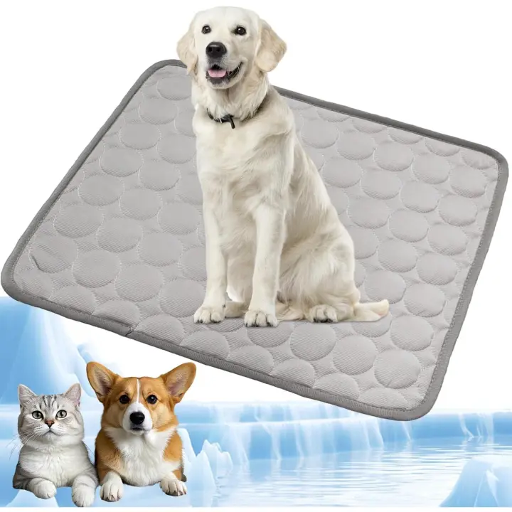 Alfombrilla Refrescante para Mascotas, Manta Refrigerante Perro, Cama Frio Animales Colchon Mascotas para Verano, Disponible en rosa o azul con M / L / XL - 1