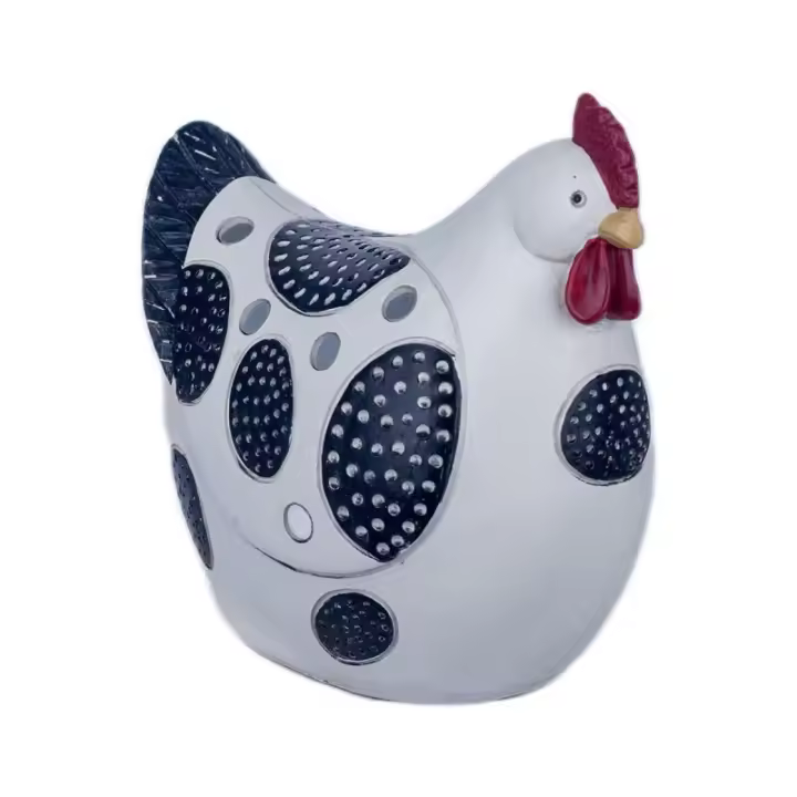 SIGNES GRIMALT Figura Gallina Resina 17x10x18cm Blanco Decoración Hogar Moderna - 1