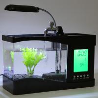 Pequeño Acuario De Escritorio Con Horario Y Luz LED Negro 24*10*14cm Timer LCD Para Tanque De Peces USB 5V Mini Tanque De Peces - details 1