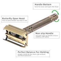 Afeitadora Manual Clásica De Doble Cara Para Hombres YINTAL Mango Largo Seguridad Cuchilla Reemplazable Afeitado Cuchilla De Seguridad - details 3