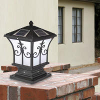 Lámpara De Pared Solar LED Retro Control Remoto Impermeable Para Jardín Decoración De Valla Puerta De Porche Luz Nocturna - details 1