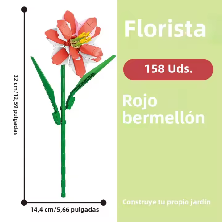 Bloques De Construcción Verde Plantas Y Flores En Macetas Juego De Puzzle Micropartículas Juguetes Ornamentales Para Niños - 1