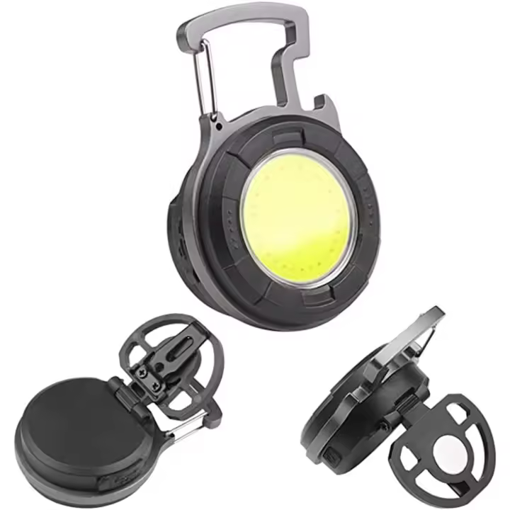 Linterna De Bolsillo LED COB Portátil Con Abrebotellas Luz De Trabajo Miniatura Recargable Tipo C Para Camping Al Aire Libre - 1