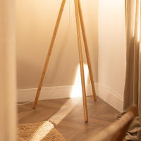 Ledkia Lámpara de Pie de Madera y Tela Wolby - details 3
