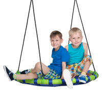 Outsunny Columpio Infantil Nido con Altura Ajustable Columpio Redondo de Árbol para Niños de 3-8 Años Carga 150 kg para Exterior Ø100x120-180 cm Azul - details 0