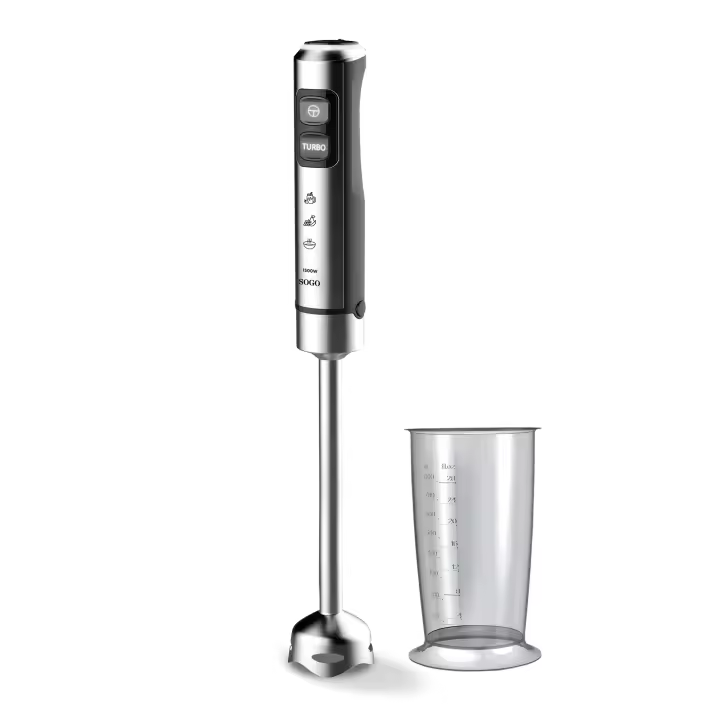 Batidora De Mano Xl  Sogo con Vaso - Inox - Engrage Metal-1500W - 1