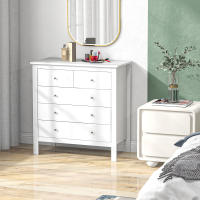 HOMCOM Cómoda con 5 Cajones, Cómoda Dormitorio con Patas Elevadas, Cajonera para Salón, Oficina, Estilo Moderno, 79x39,5x80,5 cm, Blanco - details 1