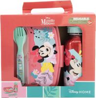 Set de botella de aluminio de 400 ml y fiambrera con cubiertos de Minnie Mouse. Libre BPA. STOR - details 1