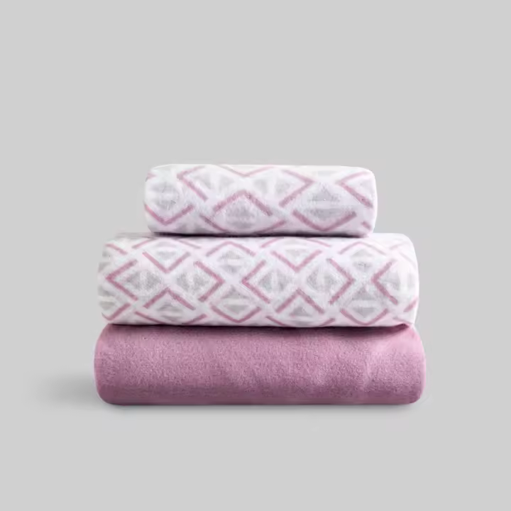 Llartextil Juego de Sábanas Pirineo Laila Malva - Económicas y de Fácil Cuidado - 1