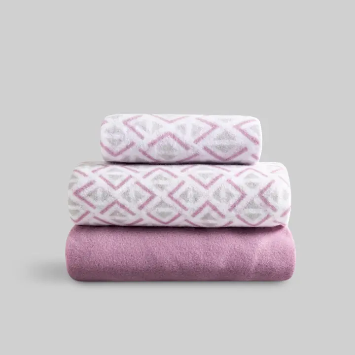 Llartextil Juego de Sábanas Pirineo Laila Malva - Económicas y de Fácil Cuidado - 1