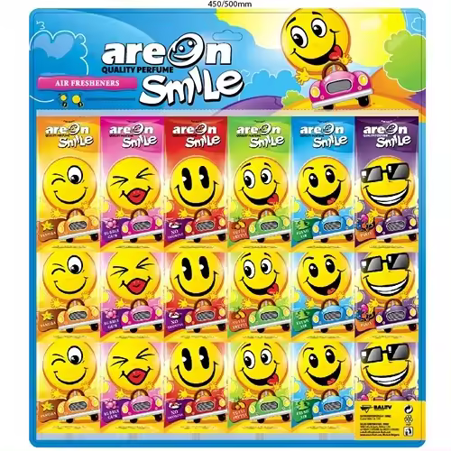 PACK 10 AMBIENTADOR DE COCHE AREON SURTIDO---- AMBIENTADOR SMILE TOP VENTAS-----PRESTIGIOSA MARCA AREON - 1