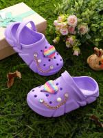 Clogs Casuales Para Niñas Con Decoraciones De Corazones Secado Rápido Ligeros Y Antideslizantes Adecuados Para Baños Internos Y Externos - details 1