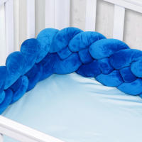 Parachoques largo anudado para cama de bebé de 3M, Protector Anticolisión de cuna tejida de cuatro capas para recién nacidos - details 2