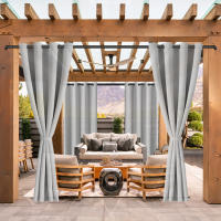 2PCS Cortina Exterior Impermeable Y UV-Prueba Para Jardín Adecuada Para Gazebo Instalación En Techo Material De Poliéster Clásico Estilo - details 14