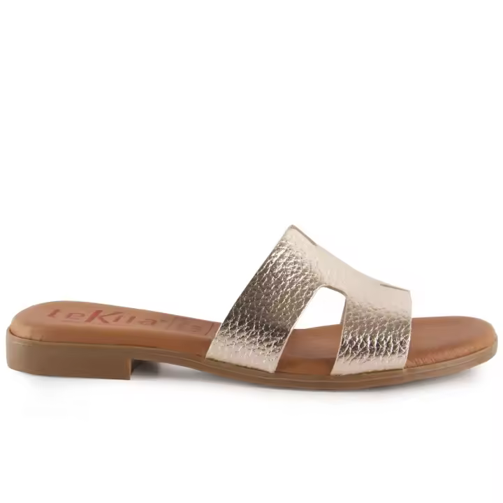 Sandalias doradas de piel by Tekila Piel Piel Piel rellena de gel - 1