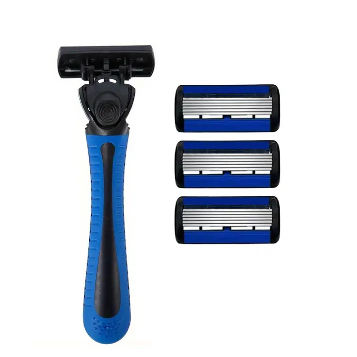 Cuchilla De Afeitar De Acero Inoxidable Para Hombres 6 Capas, Afeitado Limpio Y Suave Con Blade Clásico Lavado Con Agua - 1