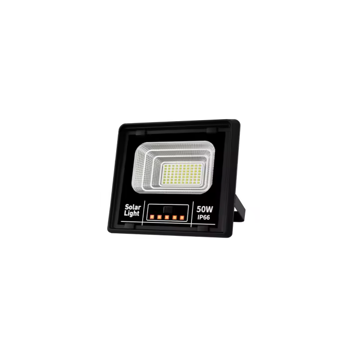 Jortan Tech - Reflector Solar LED IP66 de Alta Potencia, 50W-500W, Iluminación Exterior Eficiente, Panel Fotovoltaico Policristalino, Batería LiFePO4, Ángulo Ajustable, Control Remoto, Área de Iluminación hasta 500m², Larga Durabilidad - 1