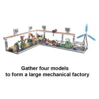 Bloques De Construcción Creativos 4en1 De Fábrica De Maquinaria Industrial Para Niños Edad Recomendada 6-12 Años Juguetes Educativos De Producción De Energía Eléctrica Sin Batería Material ABS - details 4