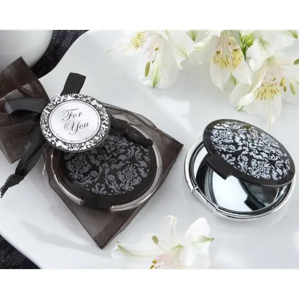 Disok Lote 20 Espejos Black Glam en Bolsita de Regalo para Detalles de Bodas y Regalos Comuniones Mujeres Invitadas - 1