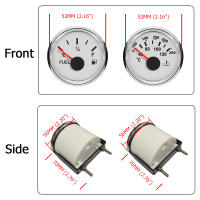 Juego Universal De 4 Medidores 52mm Temporizador De Agua Presión Del Aceite Nivel De Combustible Voltímetro Con Luz Trasera Roja Para Coche Barco Yate 12V - details 1
