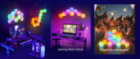 Luz LED RGB Bluetooth Hexagonal Para Dormitorio Y Juego De Computadora Control Remoto APP Luz Nocturna Multicolor Para Habitación De Niños - details 9